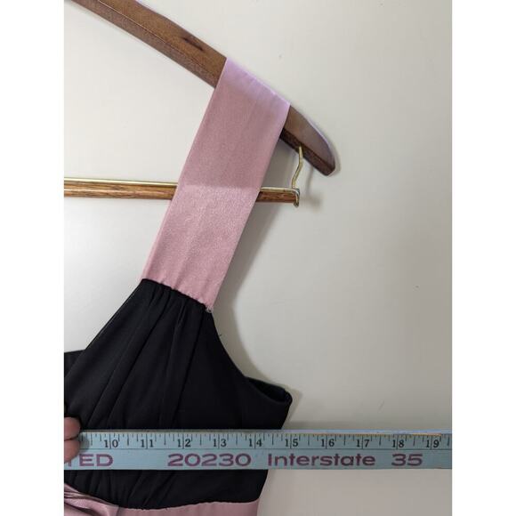 Speechless Black Midi Dress Pink bow Sheer lined Semi formal HOCO Coquette girl - Picture 7 of 7